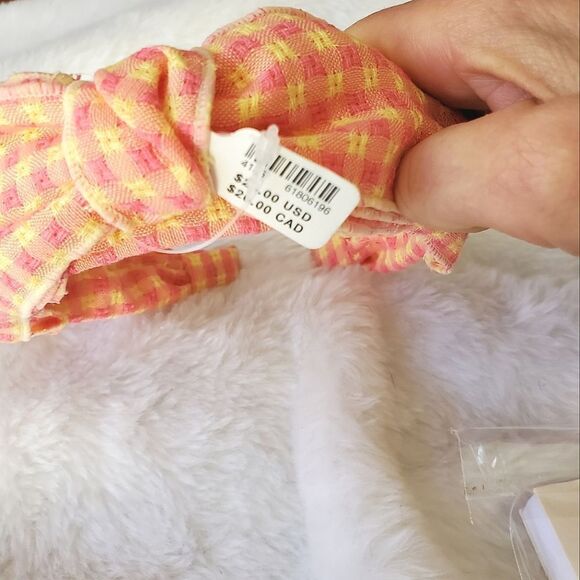 Anthropologie Headband Knot Gingham  Bow Knot Top NEW Tags - Picture 5 of 7
